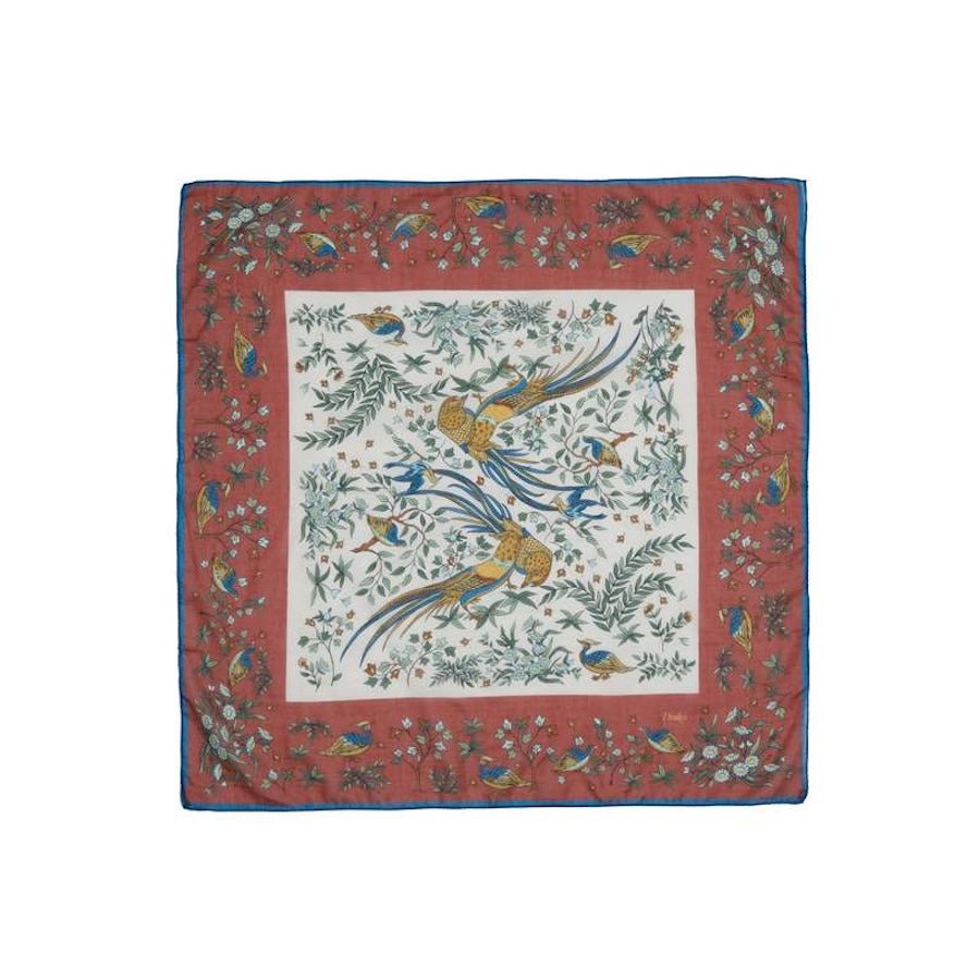 Birds Of Paradise Print Wool-Silk Bandana Limited Edition