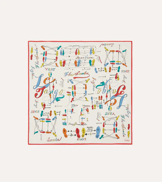 Drake's Dance Steps Print Silk Bandana