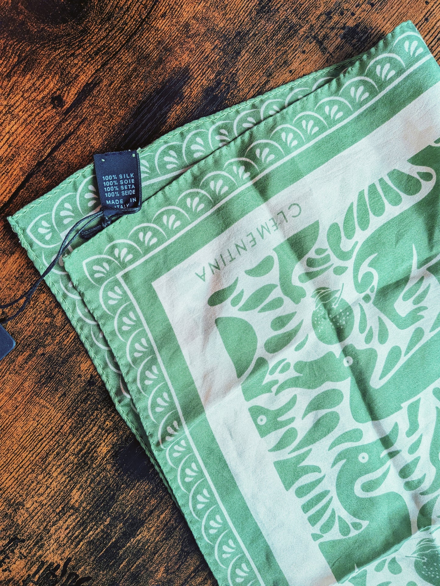 Drake's Clementina Collection Print Silk Pocket Square