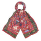 Drake's Red Green Mythical Animals Print Wool Silk Scarf Limited Edition