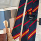 Drake's Navy Multicoloured Striped Handmade Silk Tie