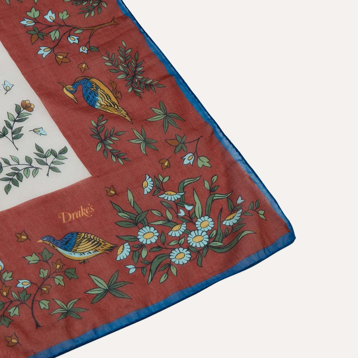 Birds Of Paradise Print Wool-Silk Bandana Limited Edition