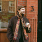 Drake‘s Brown Kilim Print Wool-Silk Scarf