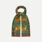 Drake's Green Red Jumbo Tiger Print Wool-Silk Scarf