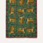 Drake's Green Red Jumbo Tiger Print Wool-Silk Scarf