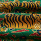 Drake's Green Red Jumbo Tiger Print Wool-Silk Scarf