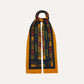 Drake's Navy and Yellow Navajo Print Wool-Silk Scarf