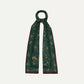 Drake‘s Green Floral Birds of Paradise Print Wool-Silk Scarf Limited Edition
