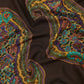 Drake's Brown Large Paisley Print Wool-Silk Bandana