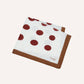 Drake's Brown, Ecru and Red Large Spots Print Cotton-Silk Pocket Square
