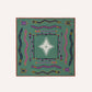 Drake's Olive and Rust Tribal Print Silk Pocket Square