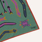 Drake's Olive and Rust Tribal Print Silk Pocket Square