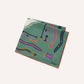 Drake's Olive and Rust Tribal Print Silk Pocket Square