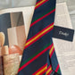 Drake's Navy Multicoloured Striped Handmade Silk Tie