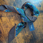 Drake's Brown Blue Large Paisley Floral Print Wool-Silk Bandana