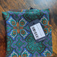 Drake's Brown Blue Large Paisley Floral Print Wool-Silk Bandana