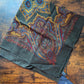 Drake's Green Large Paisley Floral Print Wool-Silk Bandana