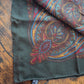 Drake's Green Large Paisley Floral Print Wool-Silk Bandana