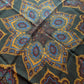 Drake's Green Large Paisley Floral Print Wool-Silk Bandana
