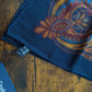 Drake's Navy Large Paisley Floral Print Wool-Silk Bandana