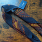 Drake's Navy Large Paisley Floral Print Wool-Silk Bandana