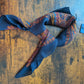 Drake's Navy Large Paisley Floral Print Wool-Silk Bandana
