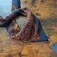 Drake's Navy Large Paisley Floral Print Wool-Silk Bandana