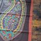 Drake's Brown Large Paisley Print Wool-Silk Bandana