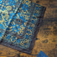 Drake's Brown Blue Tapestry Print Wool-Silk Bandana