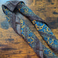 Drake's Brown Blue Tapestry Print Wool-Silk Bandana