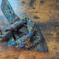 Drake's Brown Blue Tapestry Print Wool-Silk Bandana