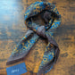 Drake's Brown Blue Tapestry Print Wool-Silk Bandana