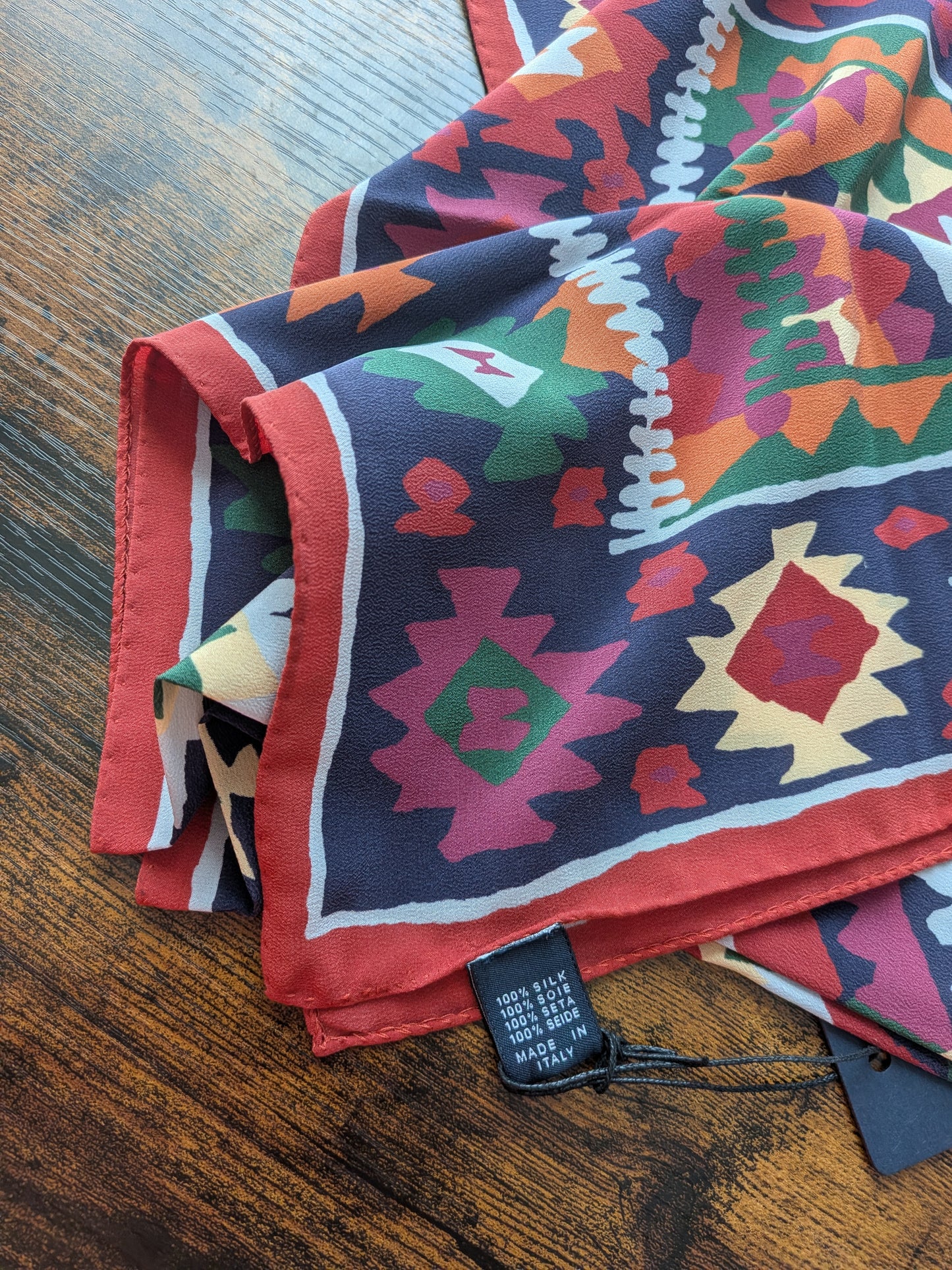 Drake's Kilim Print Silk Bandana
