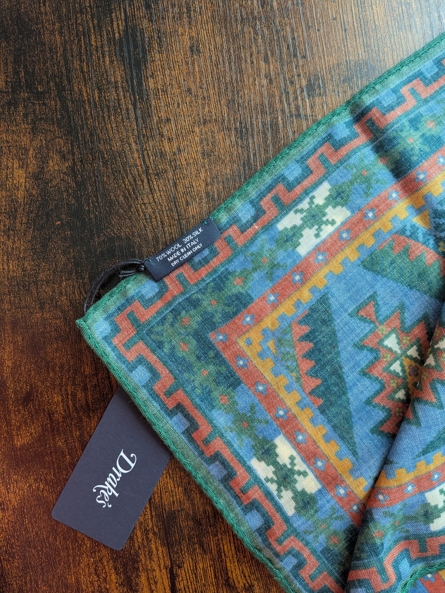 Drake's Kilim Print Wool-Silk Bandana