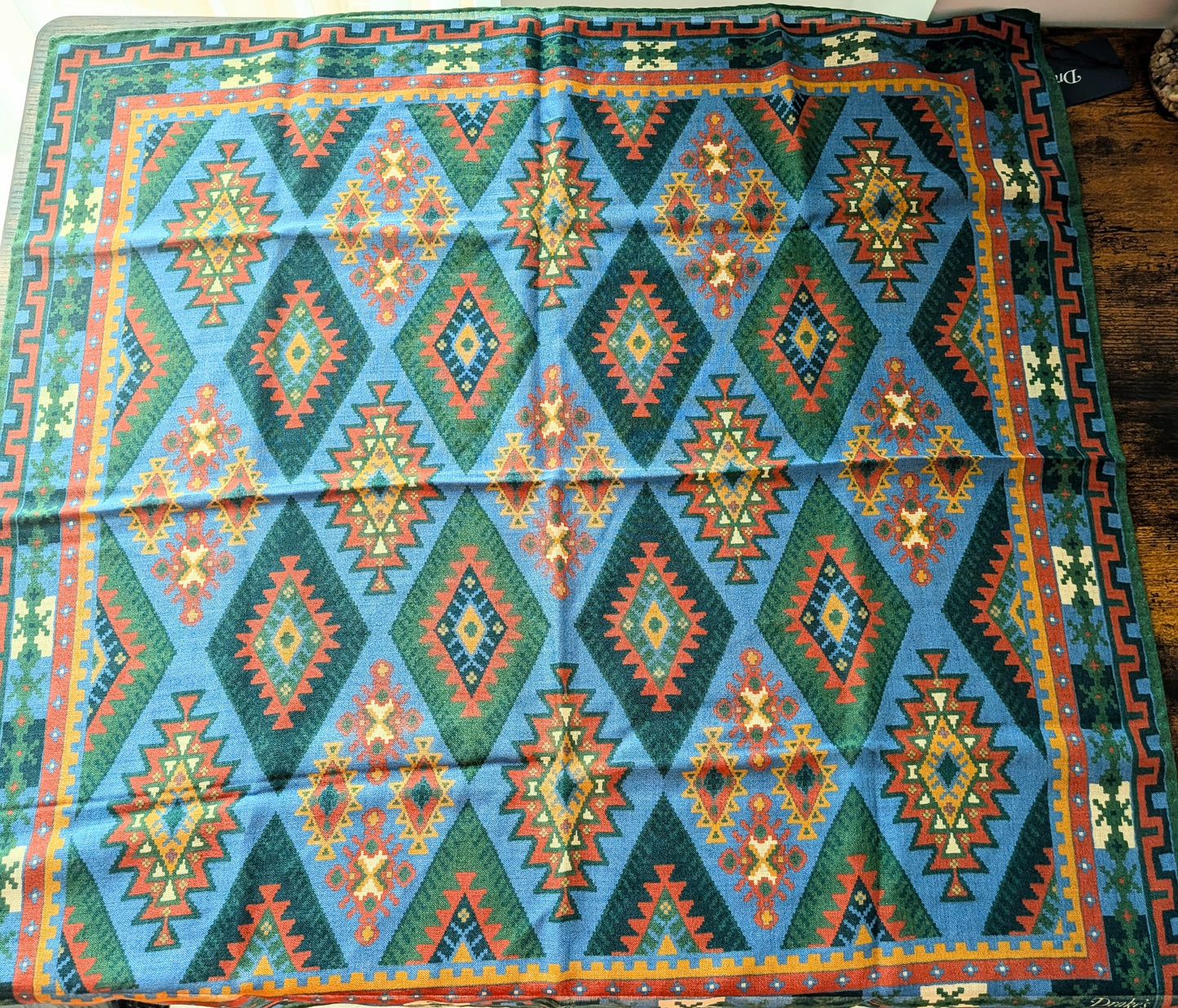 Drake's Kilim Print Wool-Silk Bandana