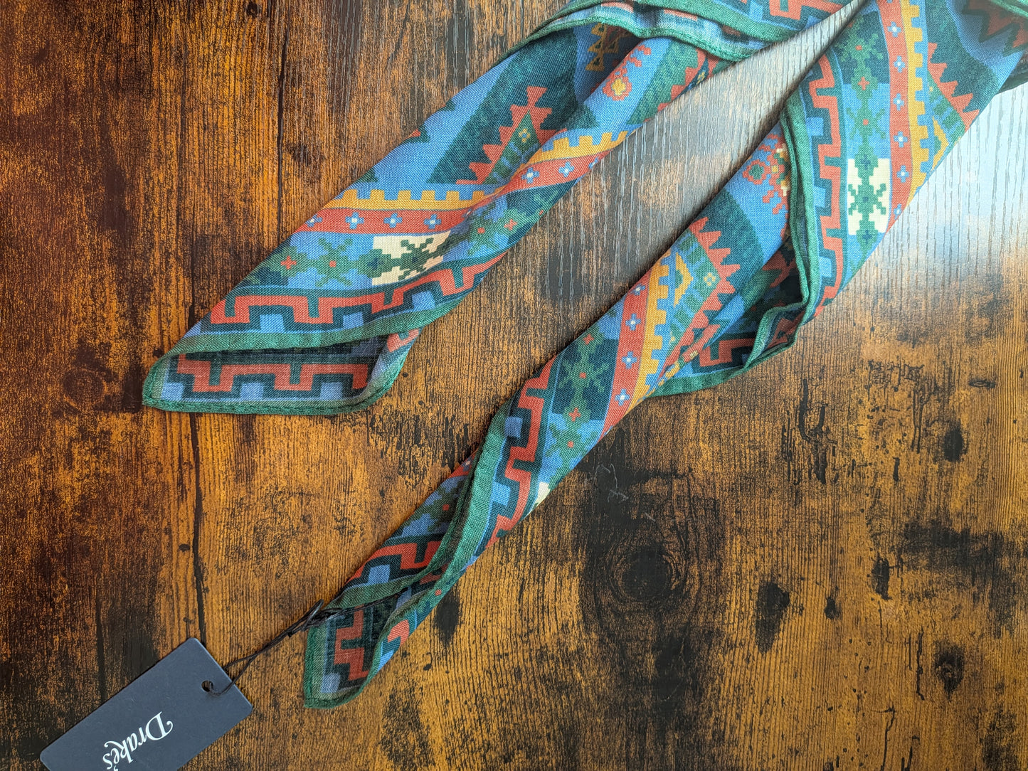 Drake's Kilim Print Wool-Silk Bandana