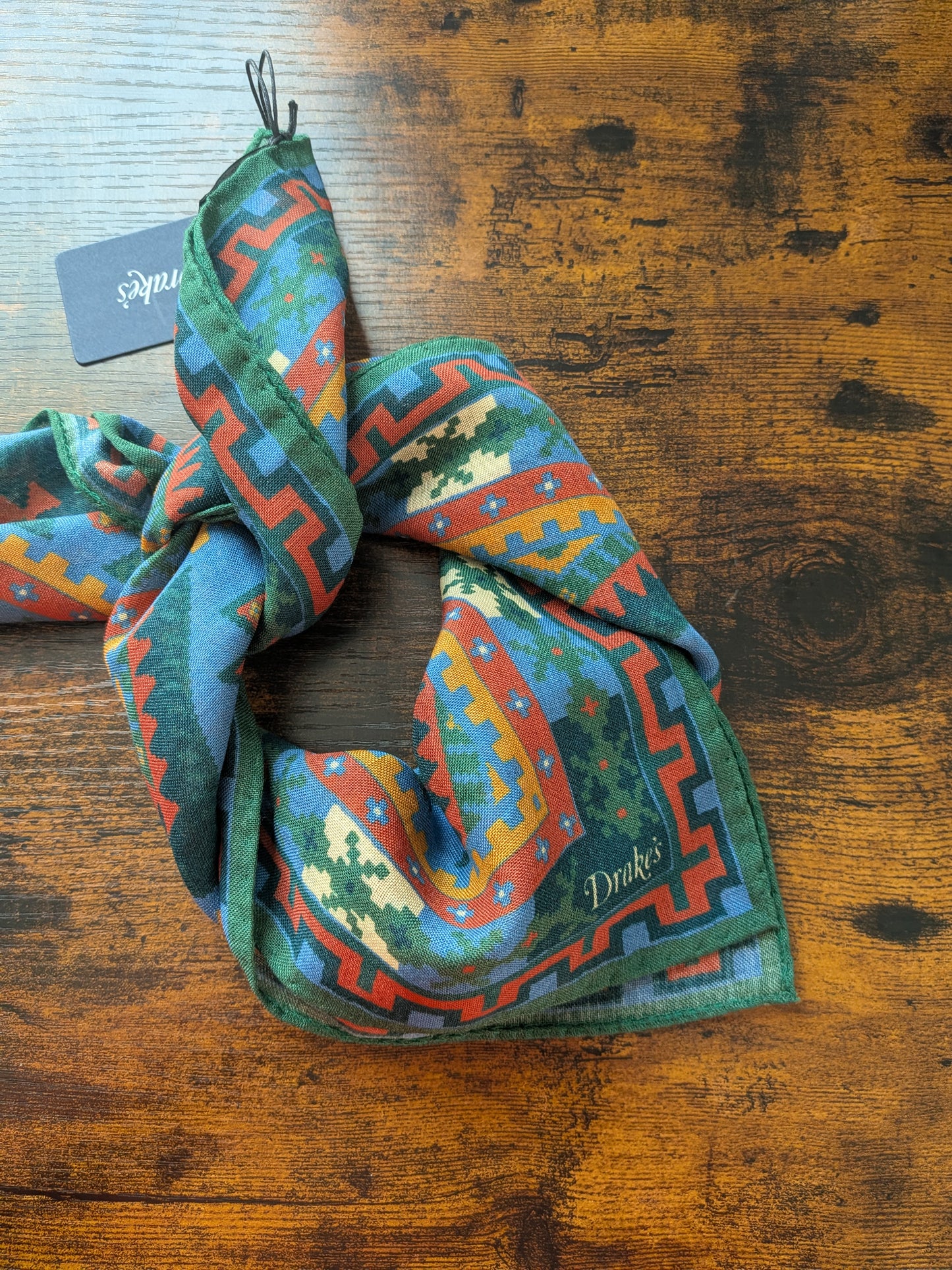 Drake's Kilim Print Wool-Silk Bandana
