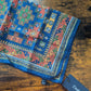 Drake's Navy Kilim Print Wool-Silk Pocket Square