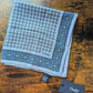 Drake's Blue Vintage Tile Print Silk Pocket Square