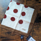 Drake's Brown, Ecru and Red Large Spots Print Cotton-Silk Pocket Square