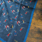 Drake's Navy Skiing Print Wool-Silk Bandana Limited Edition