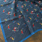 Drake's Navy Skiing Print Wool-Silk Bandana Limited Edition
