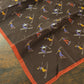 Drake's Brown Skiing Print Wool-Silk Bandana Limited Edition
