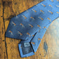 Drake's Blue Fox Motif Handmade Silk Ties