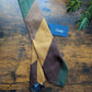 Drake's Green, Brown and Yellow Striped Handmade Silk Tie With Tag