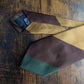 Drake's Green, Brown and Yellow Striped Handmade Silk Tie With Tag