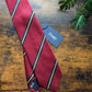 Drake's Red, Navy and Yellow Striped Handmade Silk Tie With Tag