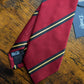 Drake's Red, Navy and Yellow Striped Handmade Silk Tie With Tag