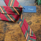 Drake's Red, Khari and Yellow Striped Handmade Silk Tie With Tag