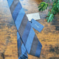 Drake's Navy, Blue and Brown Striped Handmade Silk Tie With Tag